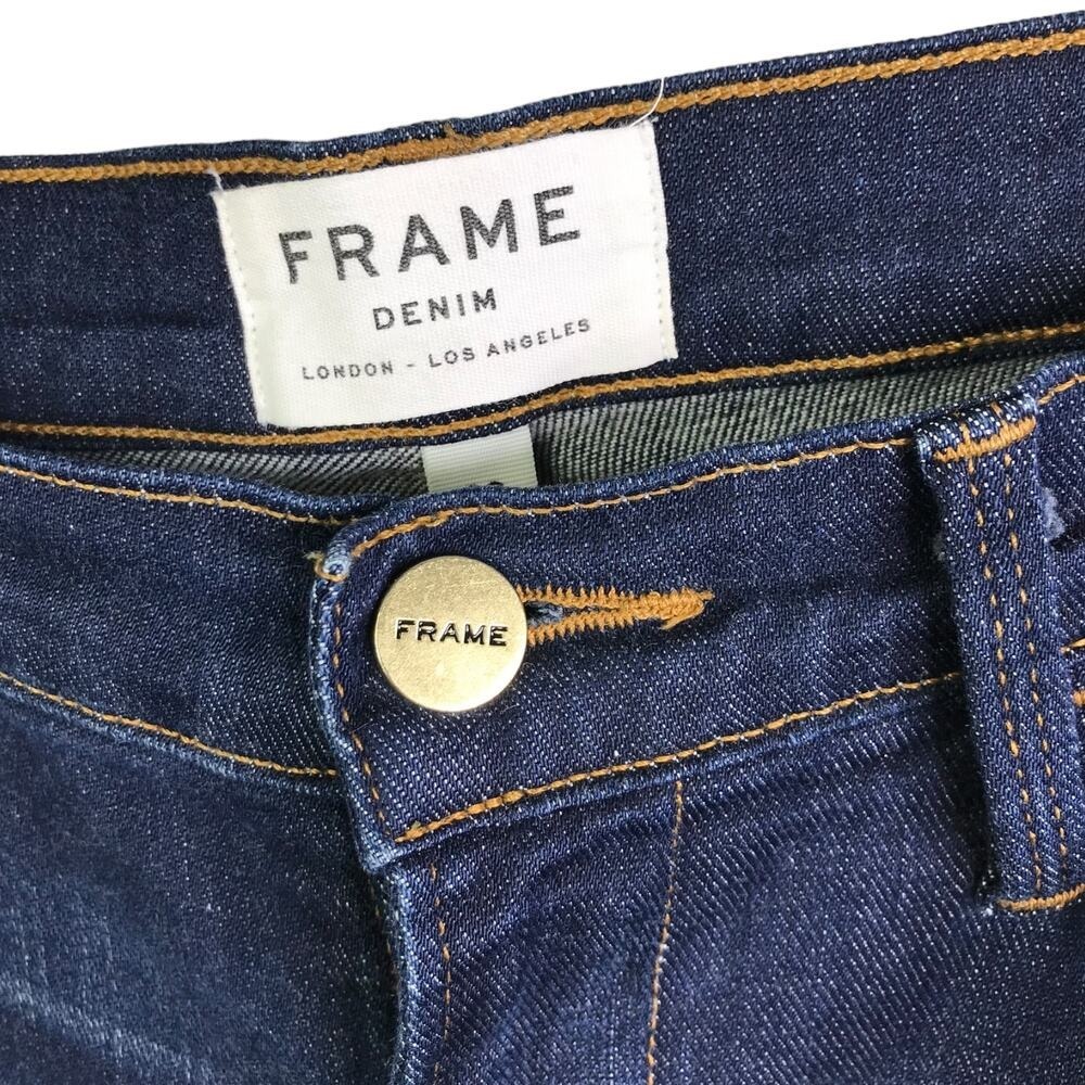 Frame Jeans Womens 28 Blue Le High Straight Denim High Rise Dark Wash Indigo - Picture 8 of 12